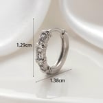 Silver color / 1 Piece Simple Series Copper Silver Color Material Zircon Women's Hoop Earrings 